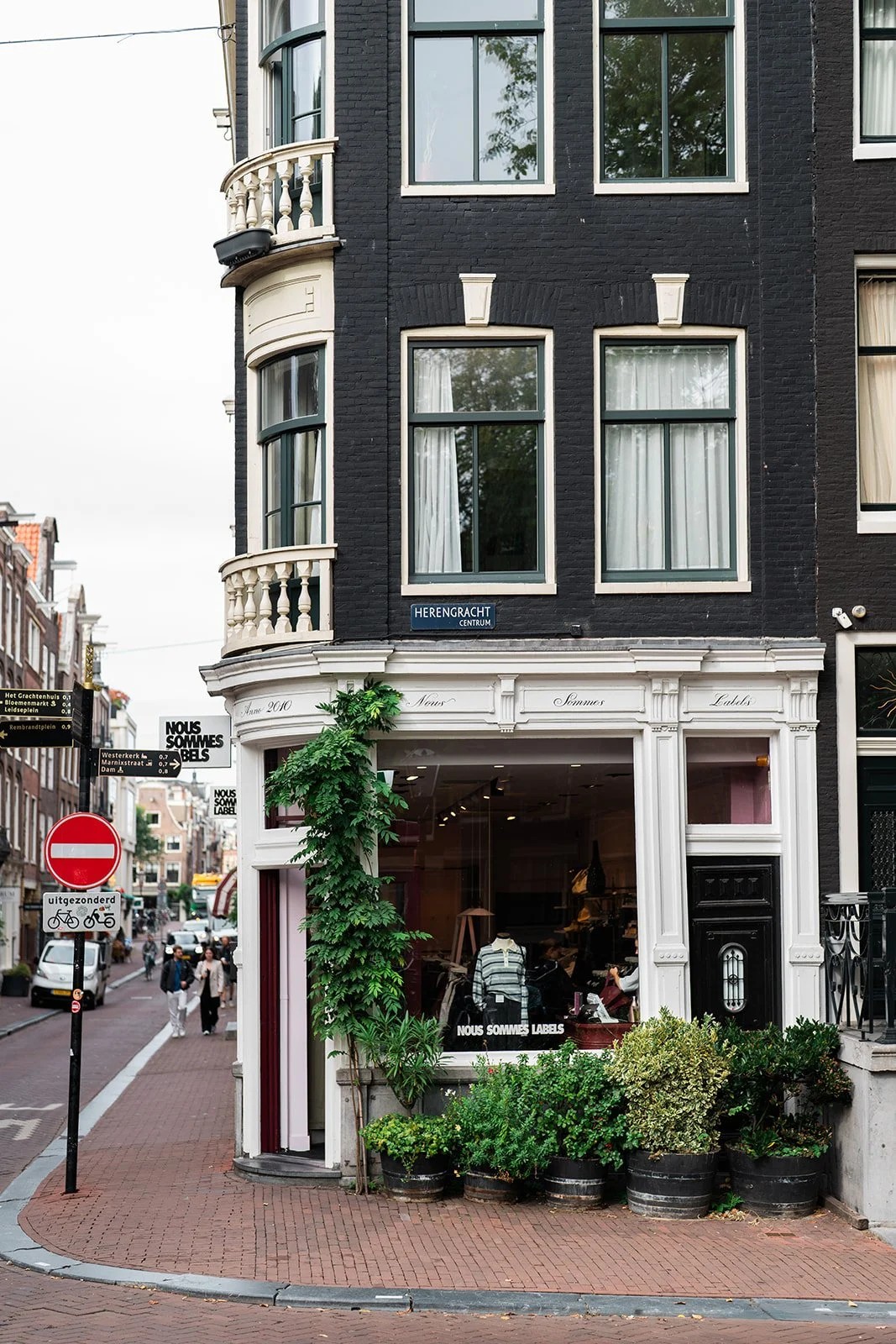 Street corner building with storefront